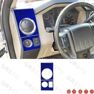Cubierta de salida de ventilación lateral izquierda de fibra de carbono azul para Ford F250/350/450/550/650/750 Foto 1 de 4