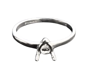 Anillo de plata de ley maciza de 6 mm con muescas de corazón talla 7 - Imagen 1 de 5