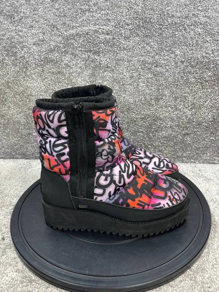 Botas Ugg Mujer Talla 8 Ridge Graffiti Pop Multicolor Lana Cremallera Lateral Tobillo Nieve Foto 1 de 4
