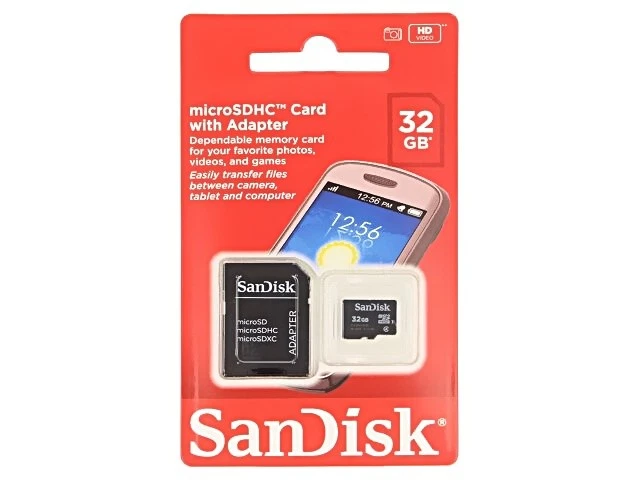 SDSDQM-032G-B35A Memory Card microSDHC Class 4 32GB SD Adapter SANDISK - Image 1 of 1