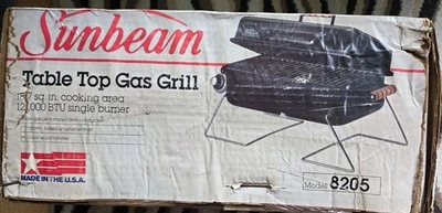 全新 复古 Sunbeam 木炭 桌面 户外 烤架 野营 全新带盒 — 第 1/4 张图片