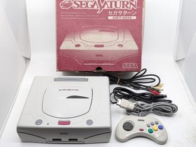 Sega Saturn White Console HST-3220 Boxed NTSC-J Japan Tested w/ Controller
