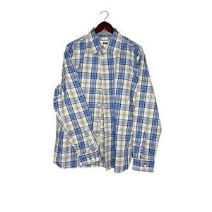 Joseph Abboud blau kariertes geknöpftes Herrenhemd Größe XL - Bild 1 von 3