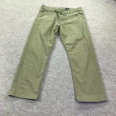 Pantalones de mezclilla AG Adriano Goldschmied para hombre 33x34 verde The Graduate pierna a medida elásticos Foto 1 de 4