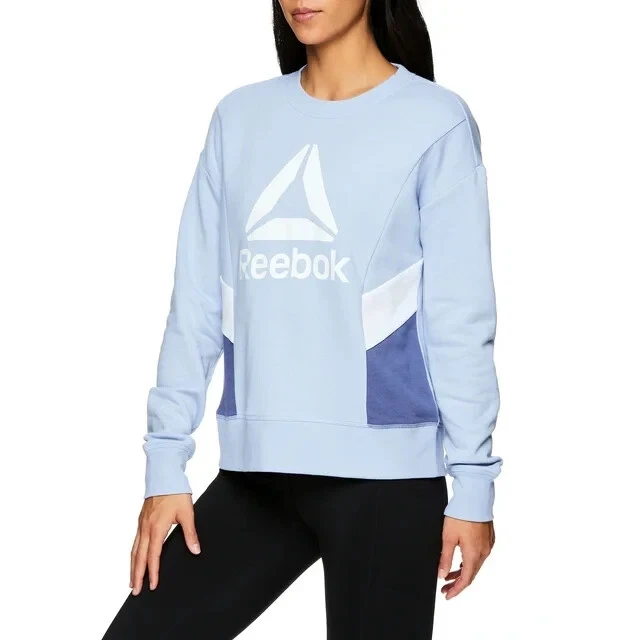 Reebok Women’s Long Sleeve Crewneck Sweatshirt Size M - Blue/White