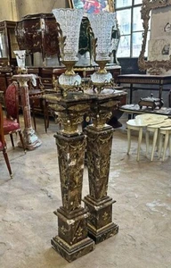 Pedestals Gold and Bronze Marble Rococo Style Columns Furniture *2 Available* - Picture 1 of 3