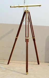 Nautical w/Tripod Stand Design 64"Floor Standing Brass Harbor Master Telescope - Picture 1 of 8
