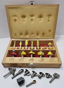 Carb-Tech Carbide Router Bit Set In Wood Box Plus Extras - Picture 1 of 4