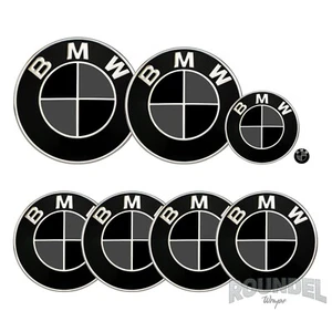 For BMW Badges - Matte Black & Dark Grey - All Models Decals Wrap Stickers - Picture 1 of 3