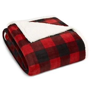 Eddie Bauer Mountain Plaid Red Ultra Soft Plush Fleece Blanket, Twin - Picture 1 of 3