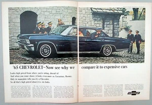 Chevy Impala 1965 sedán anuncio original impreso en color - Imagen 1 de 1