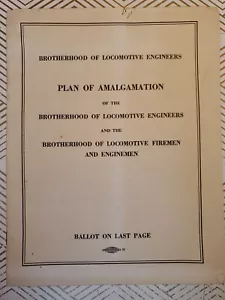 1949 Plan der Verschmelzung Bruderschaft der Lokomotivingenieure Eisenbahn Züge - Bild 1 von 12