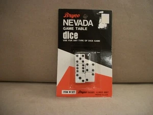 Vintage Bryco Nevada Game Table Dice 5 White Dice New in Package Made in USA - Picture 1 of 2