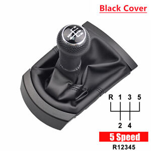 5 Speed Car Gear Shift Knob Gaiter PU Leather Boot 12mm For Seat Ibiza 02 - 2010