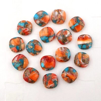 Cojín ostra natural cobre turquesa piedras preciosas sueltas suministro al por mayor a granel Foto 1 de 4