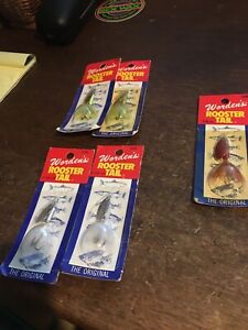 LOT OF 5 Vintage Wordens Rooster Tail 1/8oz NOS #208