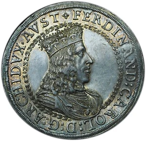 1654 Austria 2 Thaler Archduke Ferdinand AU55 NGC - Looks Unc Stunning Coin - Picture 1 of 6