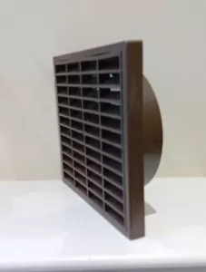 150mm 6" Dia Plastic Brown Extractor Fan Louvre Air Vent Duct Grille Wall Outlet - Picture 1 of 4