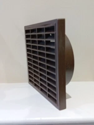 150mm 6" Dia Plastic Brown Extractor Fan Louvre Air Vent Duct Grille Wall Outlet - Image 1 of 4