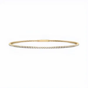 Brazalete de diamantes para mujer corte redondo oro amarillo de 18 quilates 3 quilates GLI HRD cultivado en laboratorio - Imagen 1 de 6