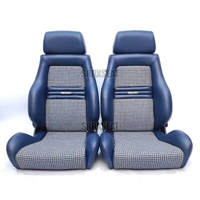 【1 PAIR】AUTHENTIC RECARO LSB NAVY BLACK HOUNDTOOTH - Image 1 of 4