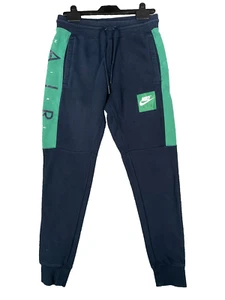 Nike Air Joggers Mens Small Blue Green Swoosh Big Logo Jogging Bottoms Comfort - Picture 1 of 9