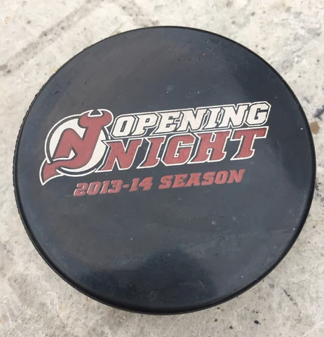 New Jersey Devils Opening Night NHL Hockey Puck Rare Hard to Find SGA 2013-2014! Cover