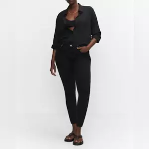 NWT Boutique | PLUS Size 18 | High Rise Women Black Denim Skinny Cropped Jeans - Picture 1 of 8