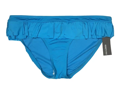 NUEVO CON ETIQUETAS Traje de Baño Kenneth Cole SOLO PARTE INFERIOR Azul Volantes Hipster Bikini Baño LRG Foto 1 de 4