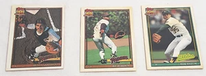 3 TOPPS CRACKER Jacks 1991 Baseball Cards Benny Santiago Bob Welch Bip Roberts - Picture 1 of 9