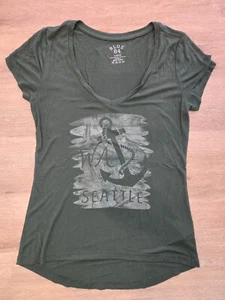 Camiseta de viaje Seattle WA verde cuello redondo recuerdo náutico - para mujer talla L - Imagen 1 de 6