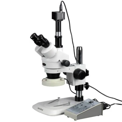 Стереомикроскоп с зумом AmScope 3,5X-90X + камера 80 светодиодов + 5 Мп - Изображение 1 из 4