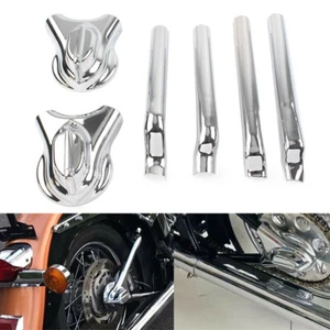 Hintere Phantomschwinge Achse Abdeckung Kit passend Harley Softail FXST FXSTC FLSTC Chrom - Bild 1 von 6