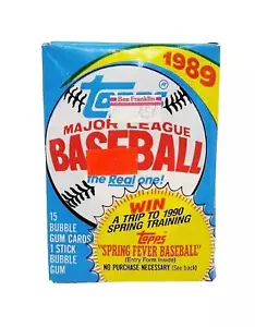 Topps Major League Baseball 1989 Unopened Wax Trading 15 Card Pack - Picture 1 of 2