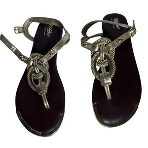Mossimo Gold Seil flache Fersenriemen Sandalen neu 8,5 - Bild 1 von 9