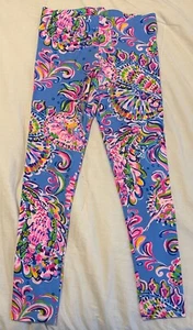 NWOT Lilly Pulitzer Pink and Blue Leggings Size L 8-10 - Picture 1 of 2