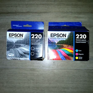 Genuine Epson 220 (2)B/C/M/Y, 5/Pack (T220120-BCS) - Exp.: 2024 - 2025 - Picture 1 of 2