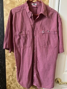Vintage Pepe Jeans Short Sleeve Button Down Shirt Size L Large Pinkish - Picture 1 of 2