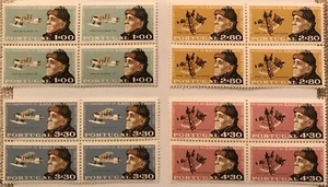Portugal - Complete set of 4 blocks of 4 MNH stamps - Gago Coutinho - 1969 - Picture 1 of 1