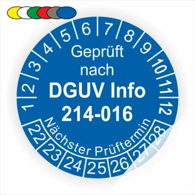 PRINTENGEL © Prüfplaketten nach DGUV Info 214-016 Containerprüfung Kipp-Abs. Ø:20-50mm