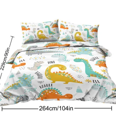 Lindo juego de funda nórdica de dinosaurio de 3 piezas juego de cama suave regalo para todas las estaciones para niños niños Foto 1 de 4