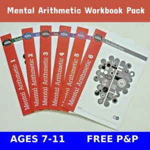 Mental arithmetic workbook pack of 6 age 7-11 years year 3-6 primary school New - Imagen 1 de 19