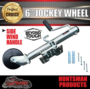545Kg Caravan Trailer 6" Swing Up Side Wind Jockey Wheel & Mount kit Steel Wheel - Picture 1 of 5