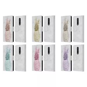 NATURE MAGICK ROSE GOLD PINEAPPLE ON MARBLE LEATHER BOOK CASE FOR ONEPLUS PHONES - Picture 1 of 12