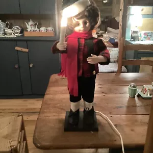 Vintage Telco Animated Motion-errs Of Christmas Caroler Boy Doll 24 Inches - Picture 1 of 8