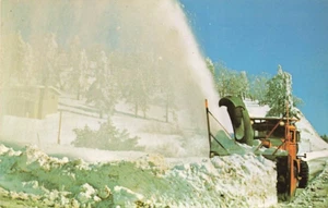 Postcard Snow Plow Plowing Snow - Picture 1 of 2