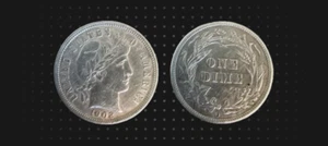 1902 - O Barber Silver Dime - AU - Picture 1 of 3