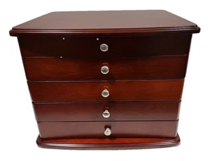 Reed & Barton Sophia Mahogany Jewelry Chest 665MC - For Repair - See Details - Picture 1 of 6
