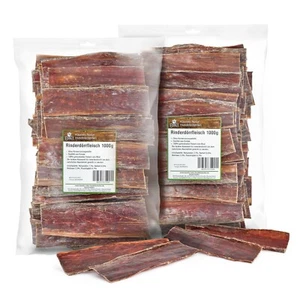 Rinderdörrfleisch 2 kg (2x1kg), Schlund, Kausnack, Hundefutter, Kauartikel - Bild 1 von 2