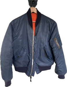 1970’s Corinth Men’s Blue MA-1 Flight Jacket Size Medium - Picture 1 of 9